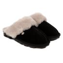 Ladies Alice Sheepskin Slipper Black with Dove Extra Image 4 Preview